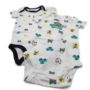 2 Carter’s Just One You Baby Boy 3 Months Bodysuit Monkey & Animals Print NWOT